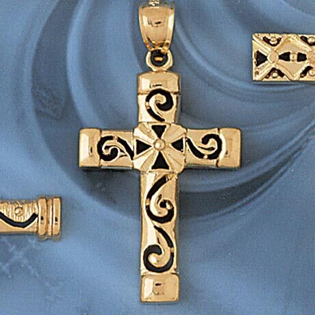 Dazzlers Jewelry Cross Pendant Necklace Charm Bracelet in Yellow, White or Rose Gold 8125, MPN: DZ-…