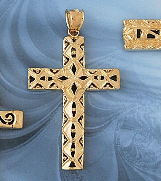 Dazzlers Jewelry Cross Pendant Necklace Charm Bracelet in Yellow, White or Rose Gold 8126, MPN: DZ-…