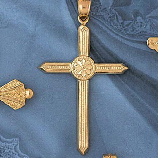 Dazzlers Jewelry Cross Pendant Necklace Charm Bracelet in Yellow, White or Rose Gold 8132, MPN: DZ-…