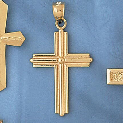 Dazzlers Jewelry Cross Pendant Necklace Charm Bracelet in Yellow, White or Rose Gold 8135, MPN: DZ-…