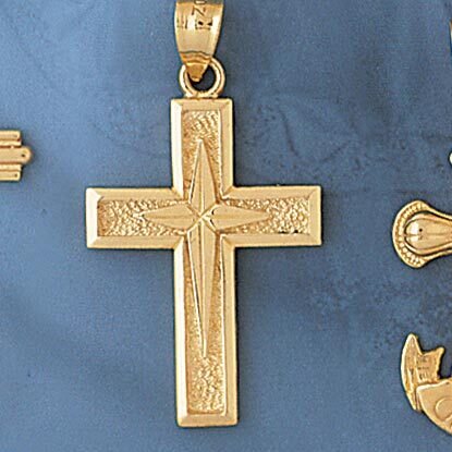 Dazzlers Jewelry Cross Pendant Necklace Charm Bracelet in Yellow, White or Rose Gold 8136, MPN: DZ-…