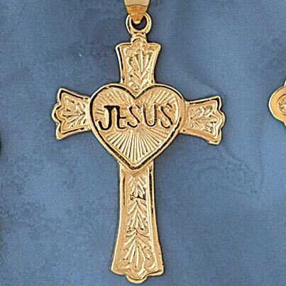 Dazzlers Jewelry Cross Pendant Necklace Charm Bracelet in Yellow, White or Rose Gold 8138, MPN: DZ-…