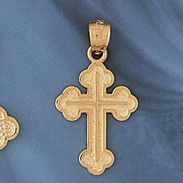 Dazzlers Jewelry Cross Pendant Necklace Charm Bracelet in Yellow, White or Rose Gold 8141, MPN: DZ-…