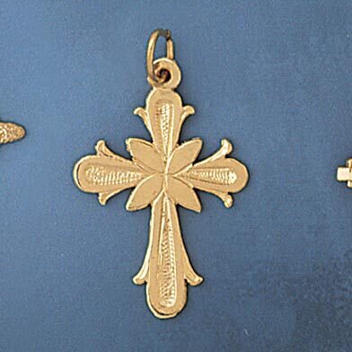 Dazzlers Jewelry Cross Pendant Necklace Charm Bracelet in Yellow, White or Rose Gold 8144, MPN: DZ-…