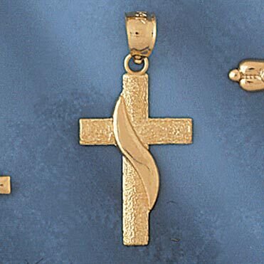 Dazzlers Jewelry Cross Pendant Necklace Charm Bracelet in Yellow, White or Rose Gold 8148, MPN: DZ-…