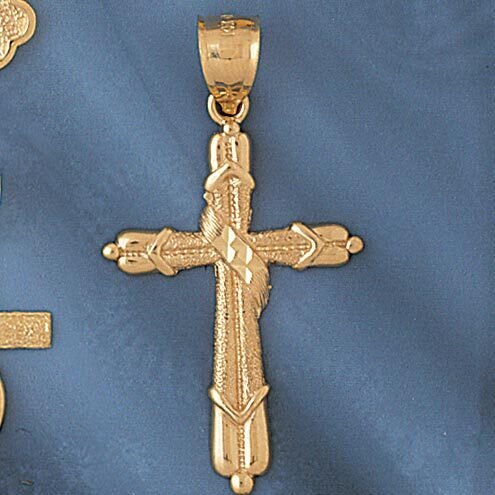 Dazzlers Jewelry Cross Pendant Necklace Charm Bracelet in Yellow, White or Rose Gold 8149, MPN: DZ-…