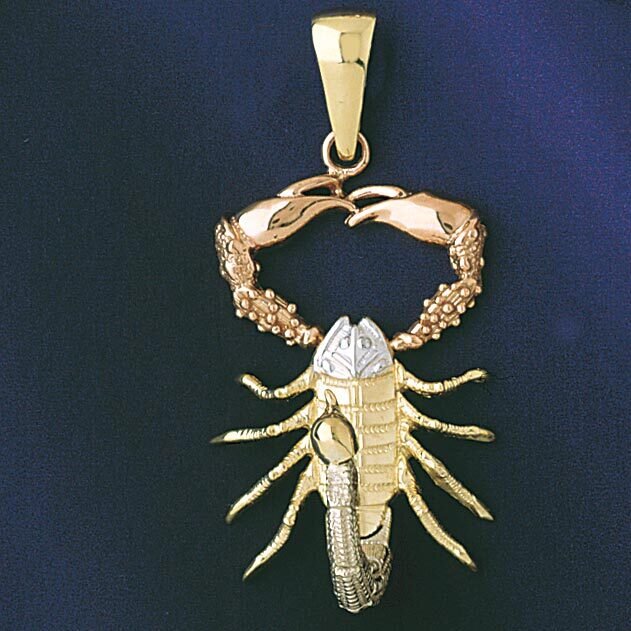 Scorpio Scorpion Zodiac Pendant Necklace Charm Bracelet in Yellow, White or Rose Gold 9244