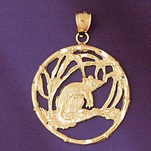 Rat Chinese Zodiac Pendant Necklace Charm Bracelet in Yellow, White or Rose Gold 9303