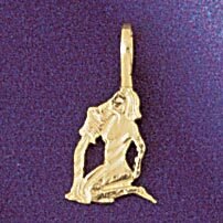 Virgo Virgin Zodiac Pendant Necklace Charm Bracelet in Yellow, White or Rose Gold 9330