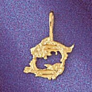 Dazzlers Jewelry Pisces Fishes Zodiac Pendant Necklace Charm Bracelet in Yellow, White or Rose Gold…