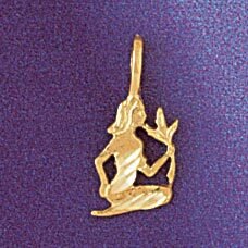 Dazzlers Jewelry Virgo Virgin Zodiac Pendant Necklace Charm Bracelet in Yellow, White or Rose Gold …