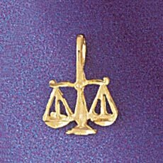 Dazzlers Jewelry Libra Scales Zodiac Pendant Necklace Charm Bracelet in Yellow, White or Rose Gold …