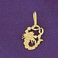 Dazzlers Jewelry Scorpio Scorpion Zodiac Pendant Necklace Charm Bracelet in Yellow, White or Rose G…