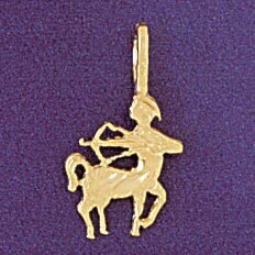 Dazzlers Jewelry Sagittarius Archer Zodiac Pendant Necklace Charm Bracelet in Yellow, White or Rose…