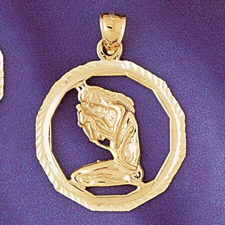 Virgo Virgin Zodiac Pendant Necklace Charm Bracelet in Yellow, White or Rose Gold 9349