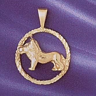 Leo Lion Zodiac Pendant Necklace Charm Bracelet in Yellow, White or Rose Gold 9360