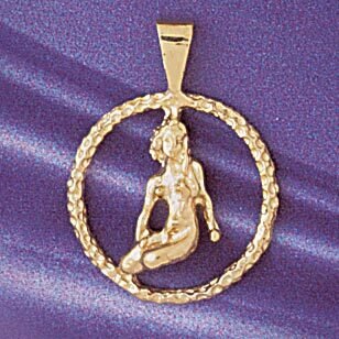 Virgo Virgin Zodiac Pendant Necklace Charm Bracelet in Yellow, White or Rose Gold 9361