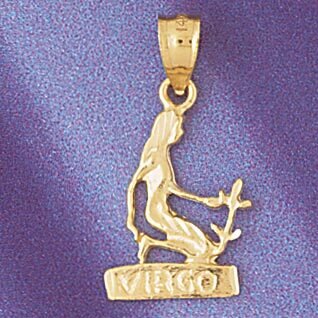 Virgo Virgin Zodiac Pendant Necklace Charm Bracelet in Yellow, White or Rose Gold 9373