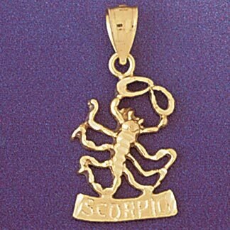 Dazzlers Jewelry Scorpio Scorpion Zodiac Pendant Necklace Charm Bracelet in Yellow, White or Rose G…