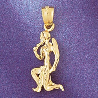 Virgo Virgin Zodiac Pendant Necklace Charm Bracelet in Yellow, White or Rose Gold 9385
