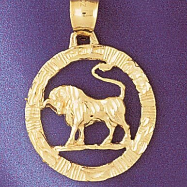 Taurus Bull Zodiac Pendant Necklace Charm Bracelet in Yellow, White or Rose Gold 9393