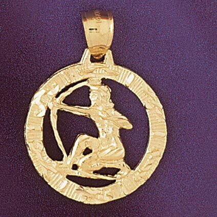 Dazzlers Jewelry Sagittarius Archer Zodiac Pendant Necklace Charm Bracelet in Yellow, White or Rose…