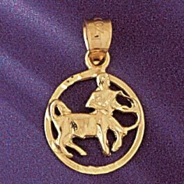 Sagittarius Archer Zodiac Pendant Necklace Charm Bracelet in Yellow, White or Rose Gold 9412