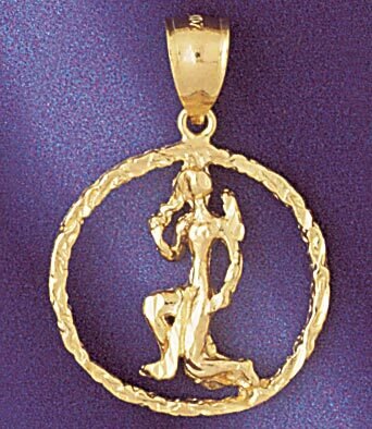 Virgo Virgin Zodiac Pendant Necklace Charm Bracelet in Yellow, White or Rose Gold 9433
