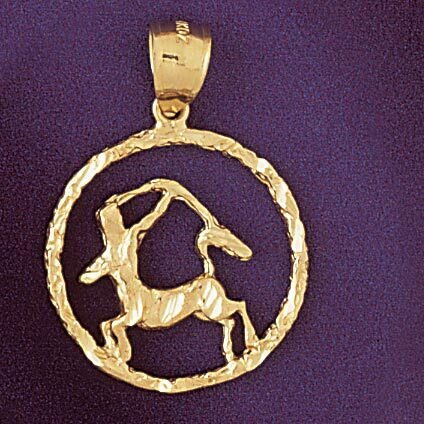 Sagittarius Archer Zodiac Pendant Necklace Charm Bracelet in Yellow, White or Rose Gold 9436