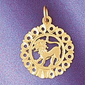 Dazzlers Jewelry Leo Lion Zodiac Pendant Necklace Charm Bracelet in Yellow, White or Rose Gold 9444…