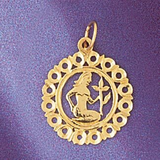 Dazzlers Jewelry Virgo Virgin Zodiac Pendant Necklace Charm Bracelet in Yellow, White or Rose Gold …