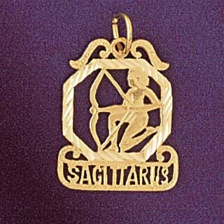 Dazzlers Jewelry Sagittarius Archer Zodiac Pendant Necklace Charm Bracelet in Yellow, White or Rose…