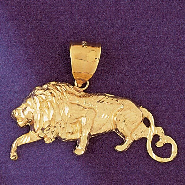 Leo Lion Zodiac Pendant Necklace Charm Bracelet in Yellow, White or Rose Gold 9504