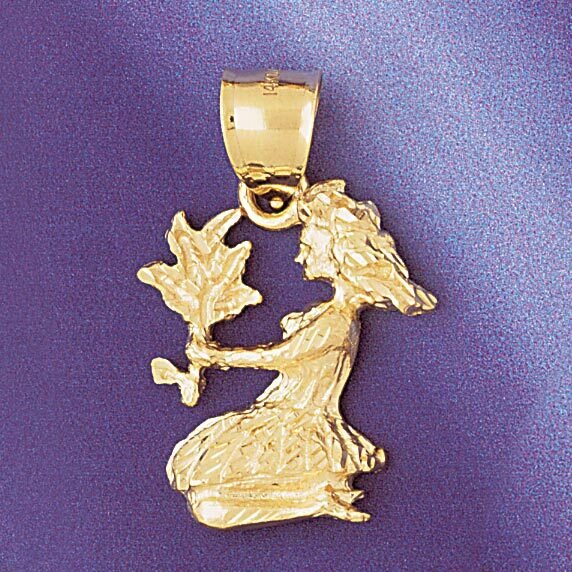 Virgo Virgin Zodiac Pendant Necklace Charm Bracelet in Yellow, White or Rose Gold 9505