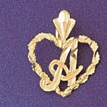 Dazzlers Jewelry Initial A Heart Pendant Necklace Charm Bracelet in Yellow, White or Rose Gold 9579…