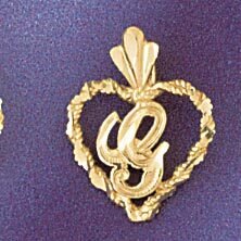 Dazzlers Jewelry Initial G Heart Pendant Necklace Charm Bracelet in Yellow, White or Rose Gold 9579…