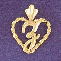 Dazzlers Jewelry Initial Z Heart Pendant Necklace Charm Bracelet in Yellow, White or Rose Gold 9579…