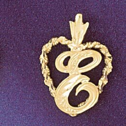 Dazzlers Jewelry Initial E Heart Pendant Necklace Charm Bracelet in Yellow, White or Rose Gold 9581…