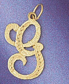 Initial G Classic Pendant Necklace Charm Bracelet in Yellow, White or Rose Gold 9559g