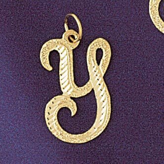 Initial Y Classic Pendant Necklace Charm Bracelet in Yellow, White or Rose Gold 9559y