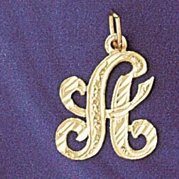 Initial A Classic Pendant Necklace Charm Bracelet in Yellow, White or Rose Gold 9560a
