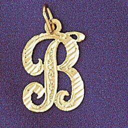 Dazzlers Jewelry Initial B Classic Pendant Necklace Charm Bracelet in Yellow, White or Rose Gold 95…