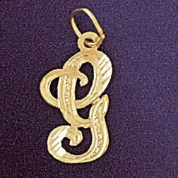 Dazzlers Jewelry Initial G Classic Pendant Necklace Charm Bracelet in Yellow, White or Rose Gold 95…