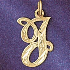 Dazzlers Jewelry Initial J Classic Pendant Necklace Charm Bracelet in Yellow, White or Rose Gold 95…