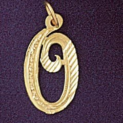 Dazzlers Jewelry Initial O Classic Pendant Necklace Charm Bracelet in Yellow, White or Rose Gold 95…