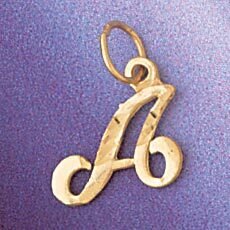 Initial A Pendant Necklace Charm Bracelet in Yellow, White or Rose Gold 9564a