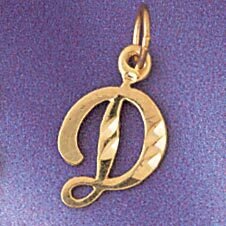 Dazzlers Jewelry Initial D Pendant Necklace Charm Bracelet in Yellow, White or Rose Gold 9564d, MPN…