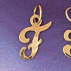 Dazzlers Jewelry Initial F Pendant Necklace Charm Bracelet in Yellow, White or Rose Gold 9564f, MPN…