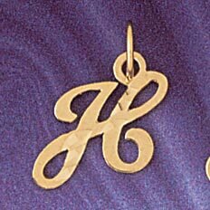Initial H Pendant Necklace Charm Bracelet in Yellow, White or Rose Gold 9564h