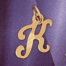 Dazzlers Jewelry Initial K Pendant Necklace Charm Bracelet in Yellow, White or Rose Gold 9564k, MPN…